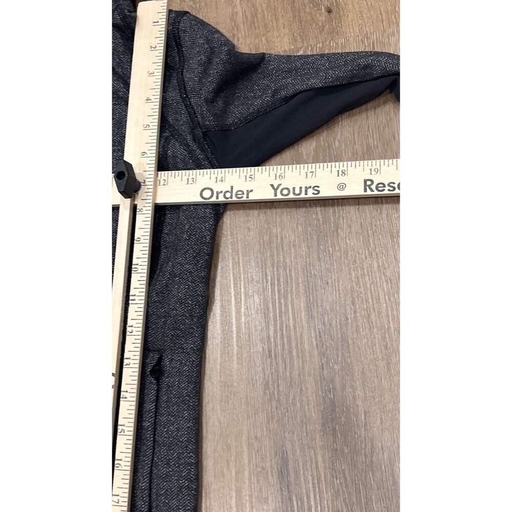 Lululemon Hoodie Herringbone Black Womens Size 2 Full Zip Thumbholes Jacket - Picture 5 of 11